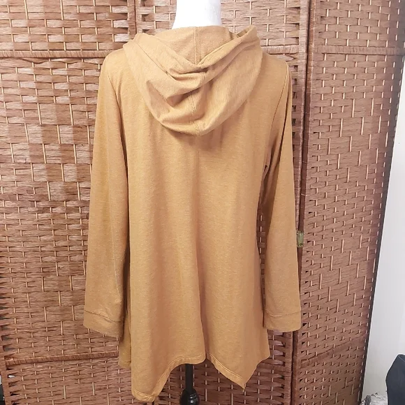 LOGO by Lori Goldstein Mustard Knit Cardigan Large - Picture 4 of 5